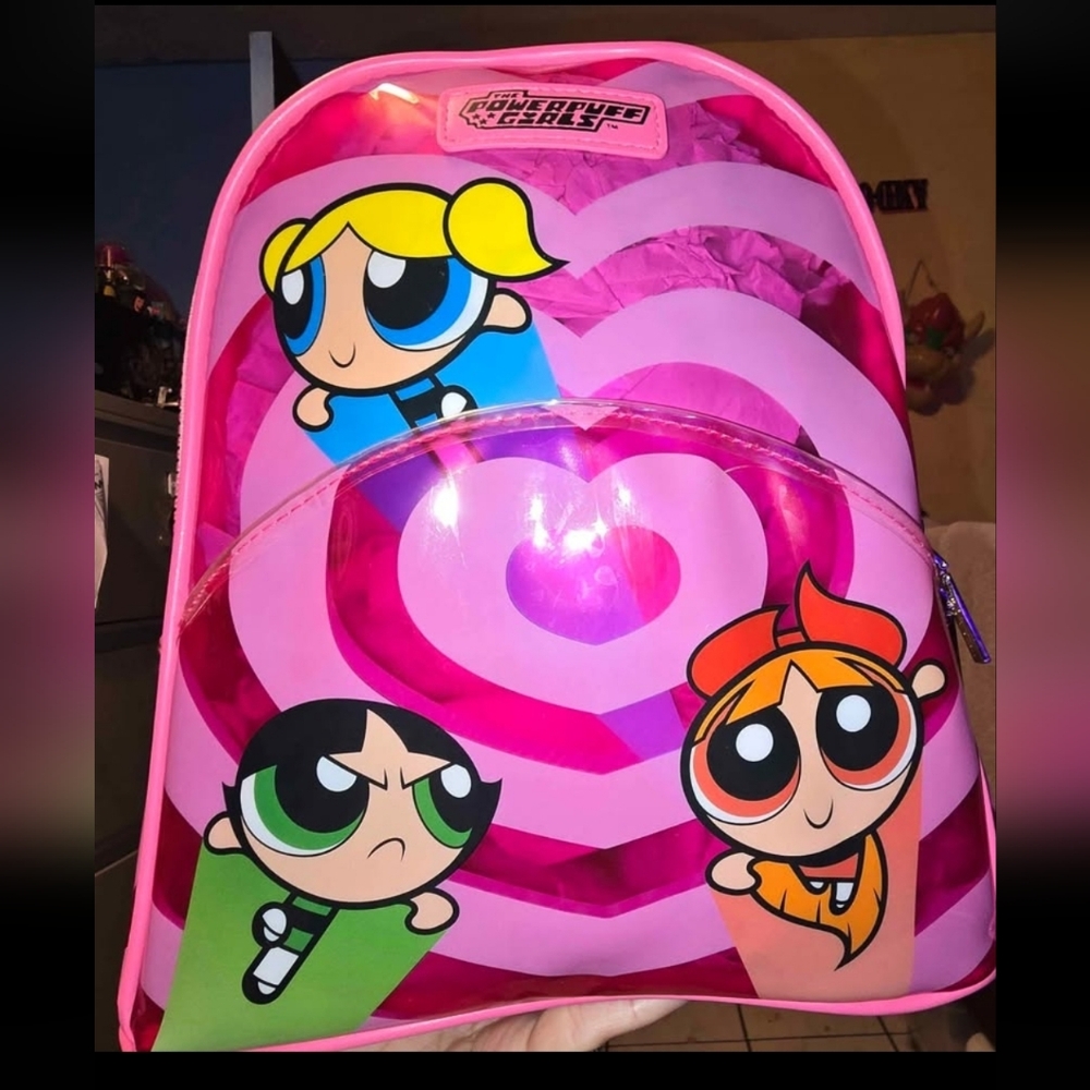 New! Powerpuff Girls Clear Pink Mini Backpack